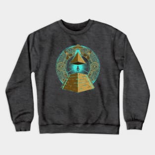 Alien UFO Egyptian Pyramids with Hieroglyphics Spacecore Crewneck Sweatshirt